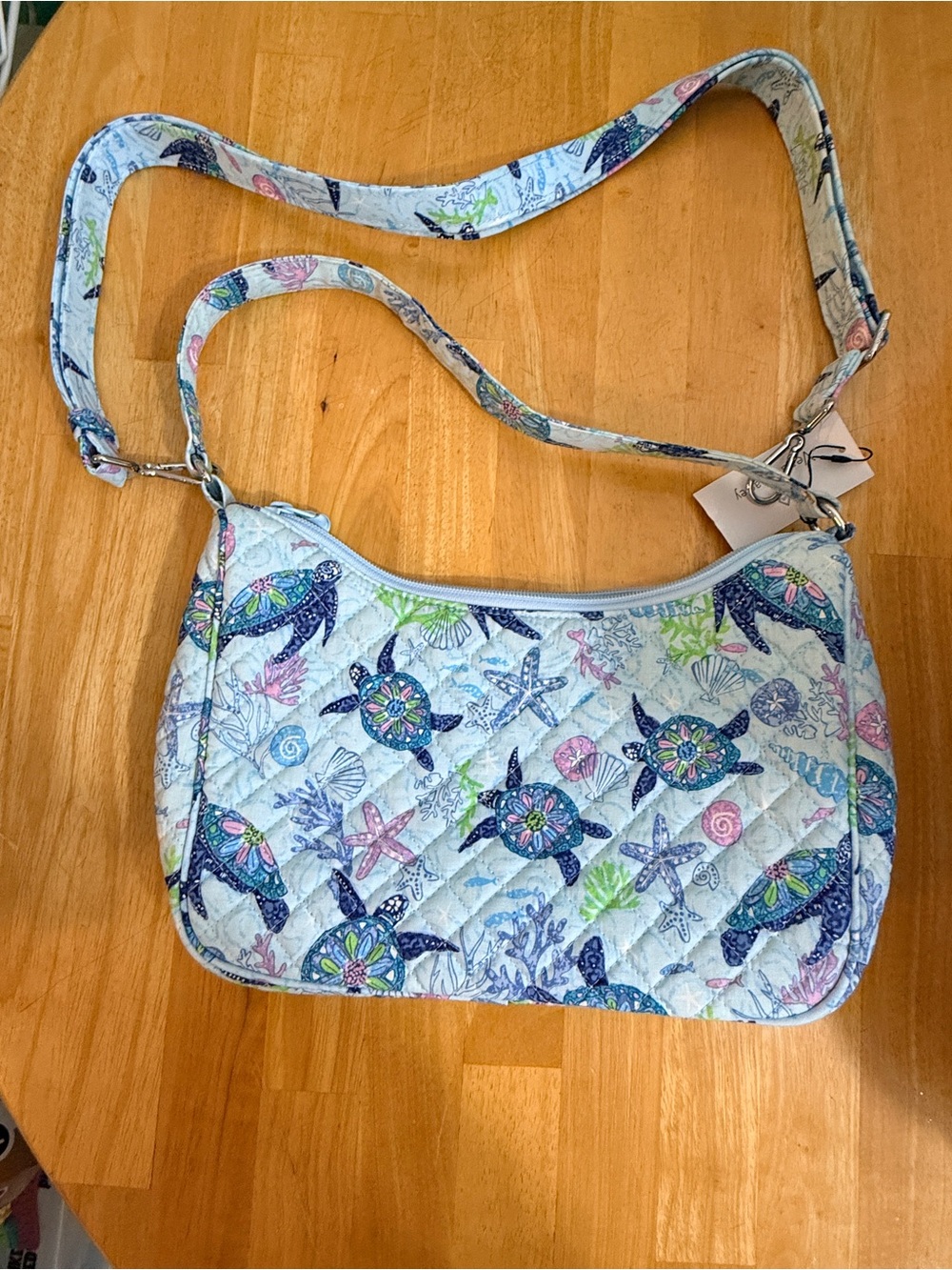 NWT Vera Bradley Frannie Crescent Crossbody Bag in Turtle Dream